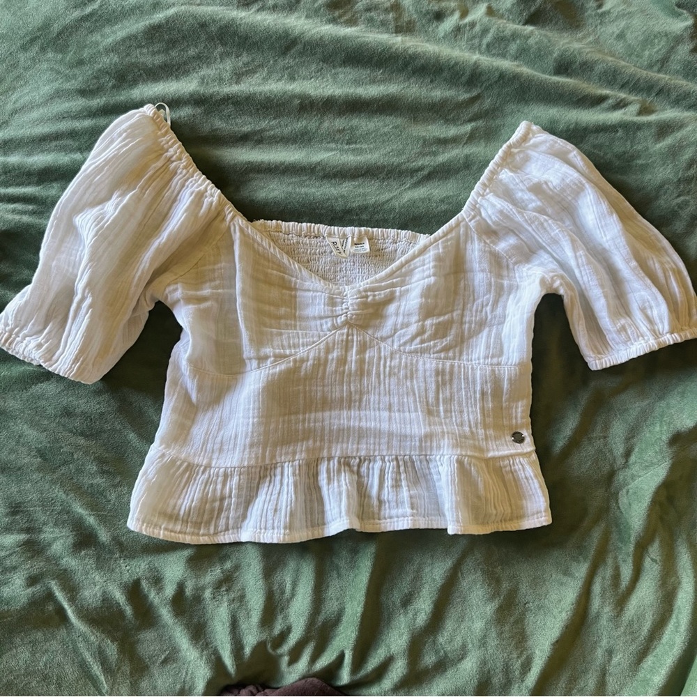 Roxy white crop top